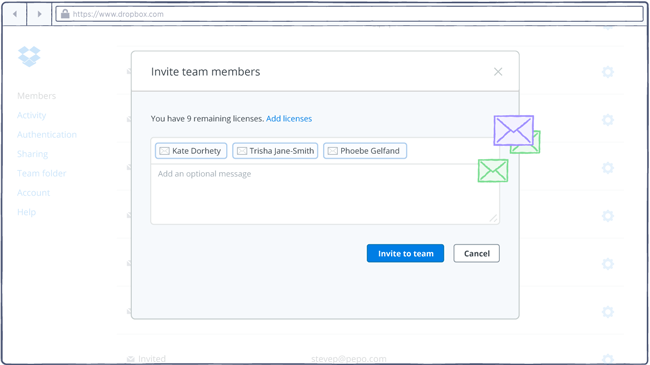 Securely share files with your team