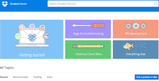 Dropbox forums