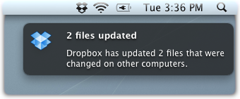 what a Dropbox notification looks like in Growl