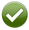 Green icon with check mark