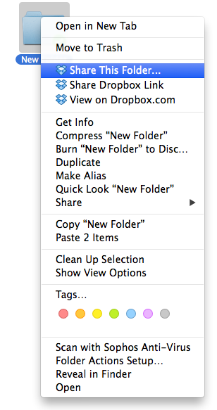 Share this folder option