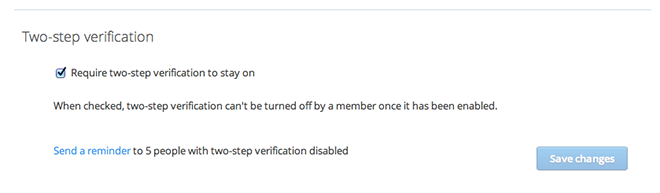 Choose to keep two-step verification enabled