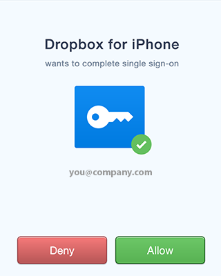 Tap Allow to permit the app to use single sign-on