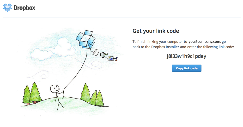 The Copy link code button