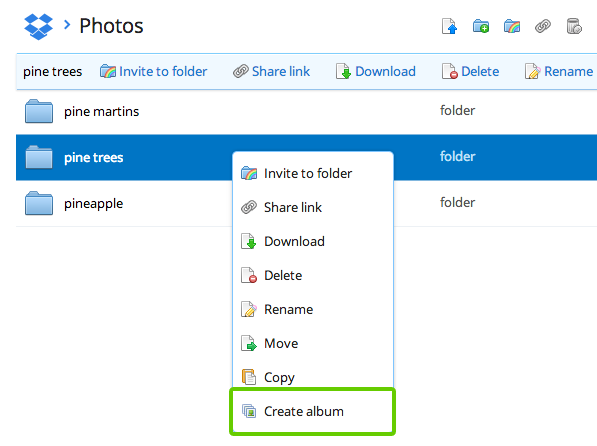 Create an album from a folder