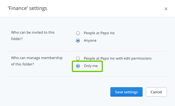 Select whether other members can manage membership