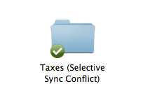 Selective sync conflict