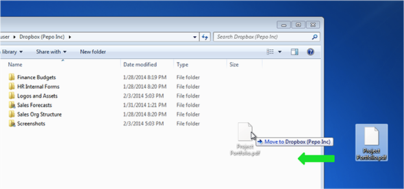 Add files directly to your Dropbox.