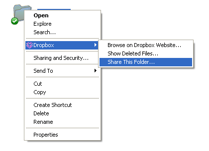 Share this folder option